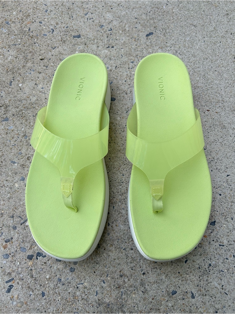 NWOT Vionic Luminous Thong Chunky Platform Sandal Lime Green Womens Size 10 NEW - Picture 2 of 9